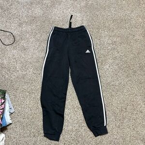 Adidas Black Sweatpants with White Stripes